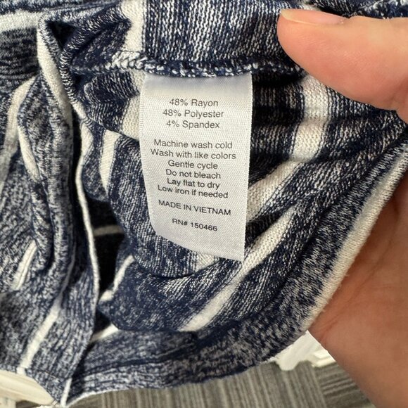 Market & Spruce Navy White Striped Hooded Pullover Tunic | Size L - Picture 8 of 9